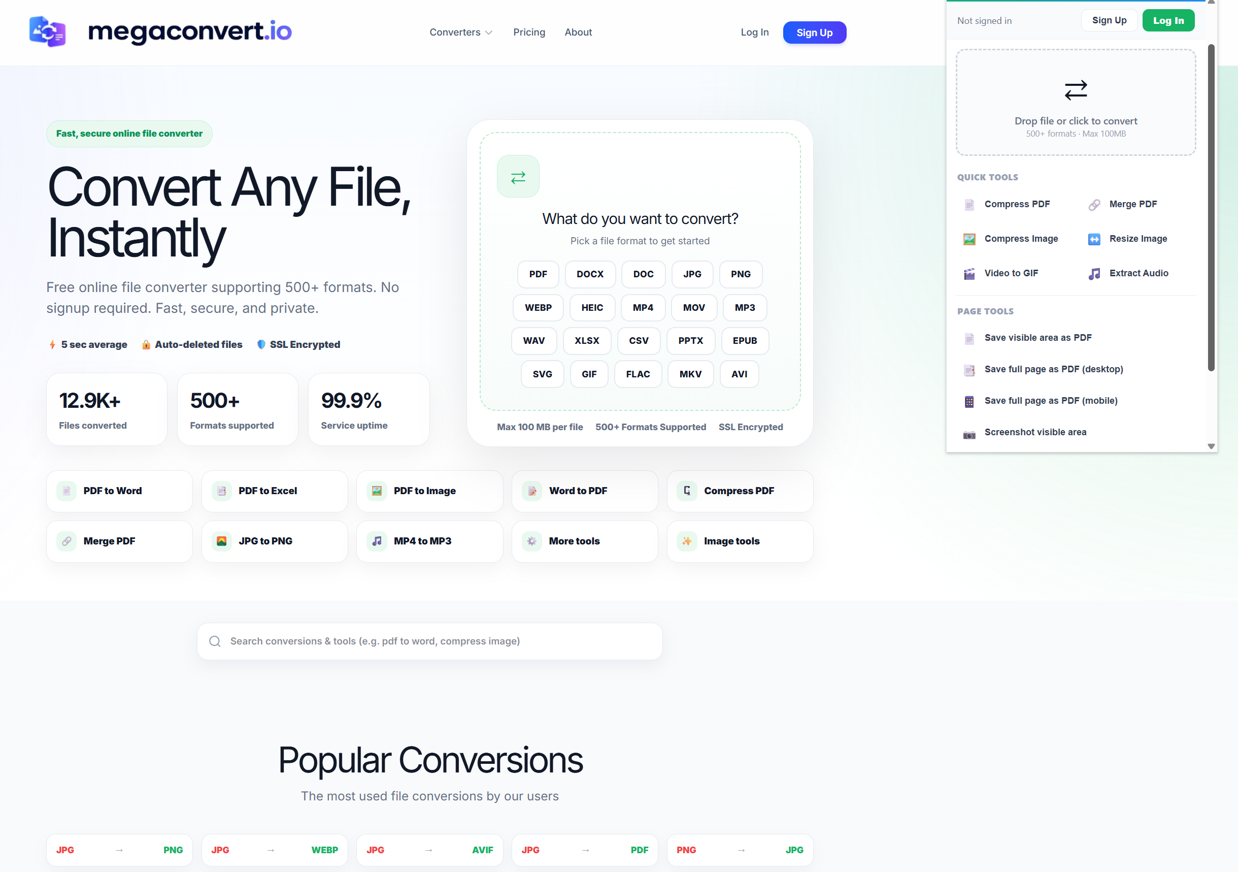 MegaConvert Chrome Extension — Converteix fitxers directament des del teu navegador